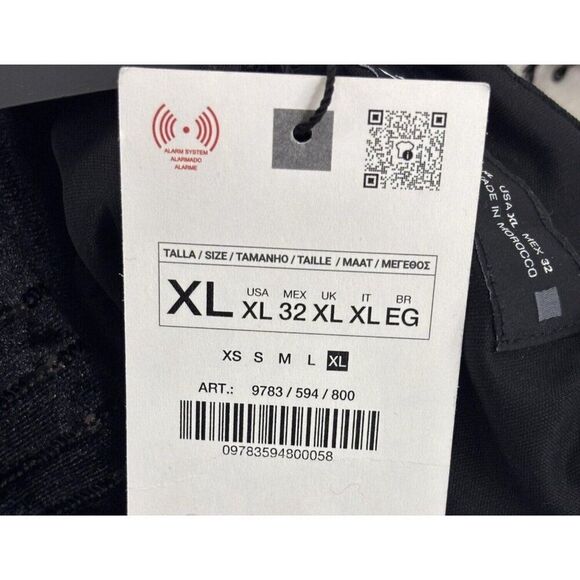 Zara Womens Velvet Fringe Sequin Dress Mini Bodycon Size XL Black 9783/594 NWT - Picture 6 of 13